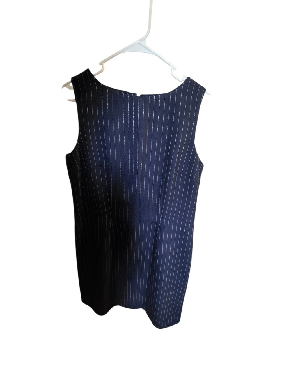 Karen Scott Classic Navy Pinstripe Sheath Dress - Picture 4 of 5